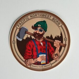 Dutch Bros Sticker Pacific Northwest Born Lumberjack Hipster PNW Coffee 4"